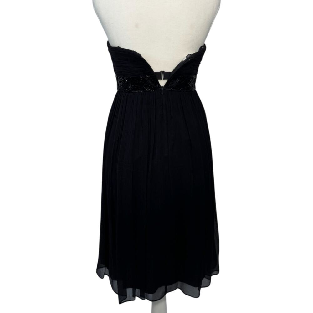 Maggy London Black Silk Strapless Beaded Dress Women’s 2 Evening Occasion Event - Picture 6 of 16